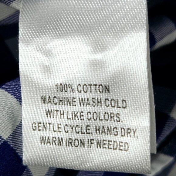 NWT UNTUCKit BELLEZA 100% COTTON GINGHAM NAVY BLUE/WHITE BUTTON FRONT SHIRT - Picture 9 of 10